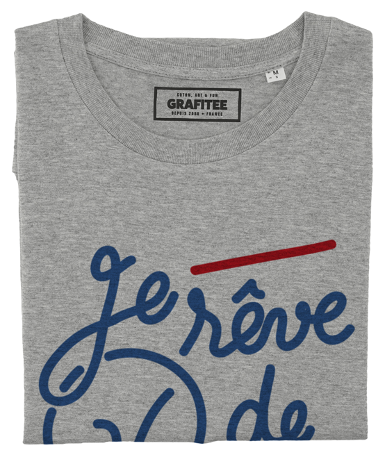 T-shirt Je Rêve de Paris en Eté gris chiné plié