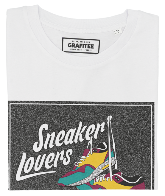 T-shirt Sneakers Lovers blanc plié