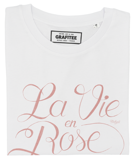 T-shirt La Vie en Rose blanc plié