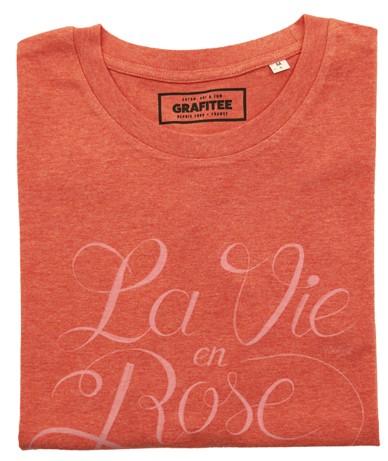 T-shirt La Vie en Rose rouge chiné plié