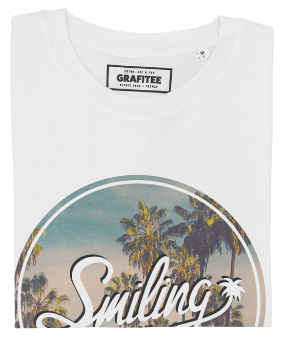 T-shirt Smiling Palmiers blanc plié