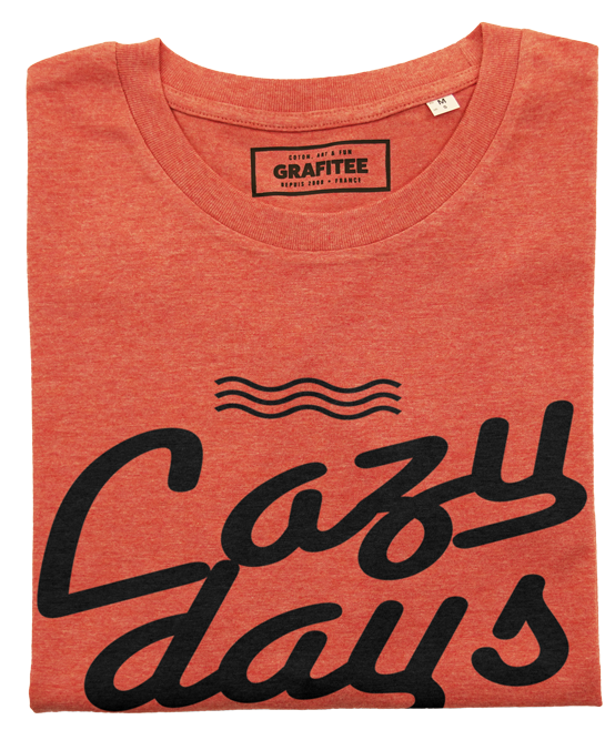 T-shirt Lazy Days rouge chiné plié