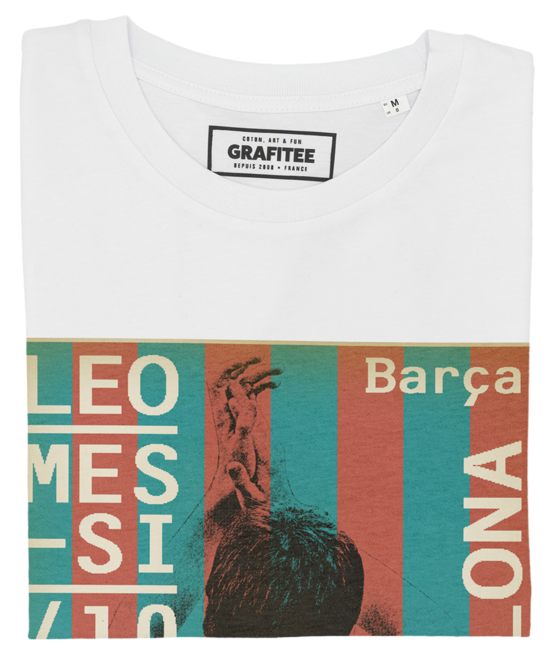 T-shirt Messi Barça blanc plié