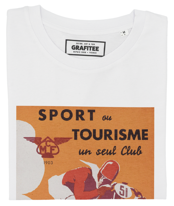T-shirt Motocycle Club de France blanc plié
