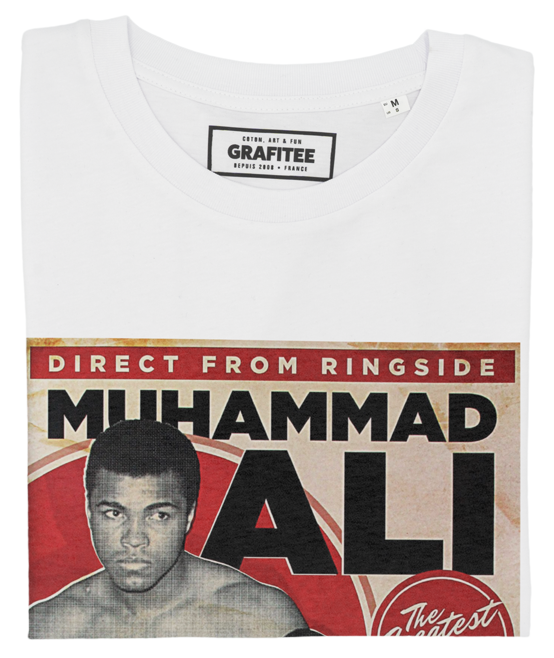 T-shirt Muhammad Ali blanc plié
