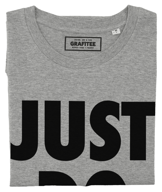 T-shirt Just Do Eat gris chiné plié