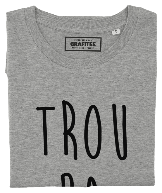 T-shirt Troubadour gris chiné plié