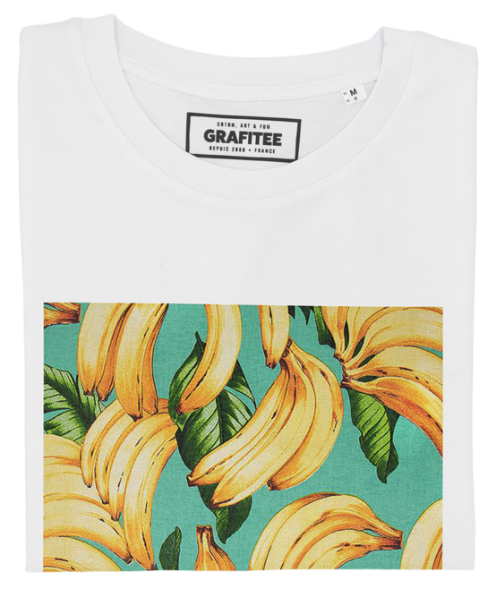 T-shirt Motifs Bananes blanc plié