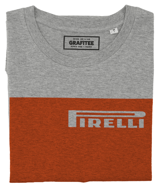 T-shirt Pirelli gris chiné plié