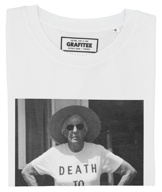 T-shirt Death To Hipsters Granny blanc plié