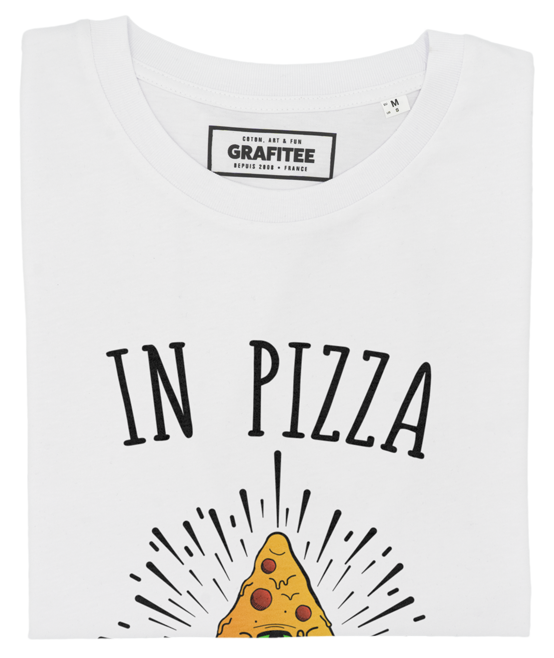 T-shirt In Pizza We Crust blanc plié