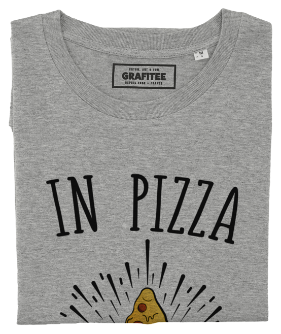 T-shirt In Pizza We Crust gris chiné plié