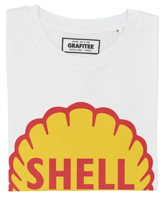 T-shirt Logo Shell blanc plié