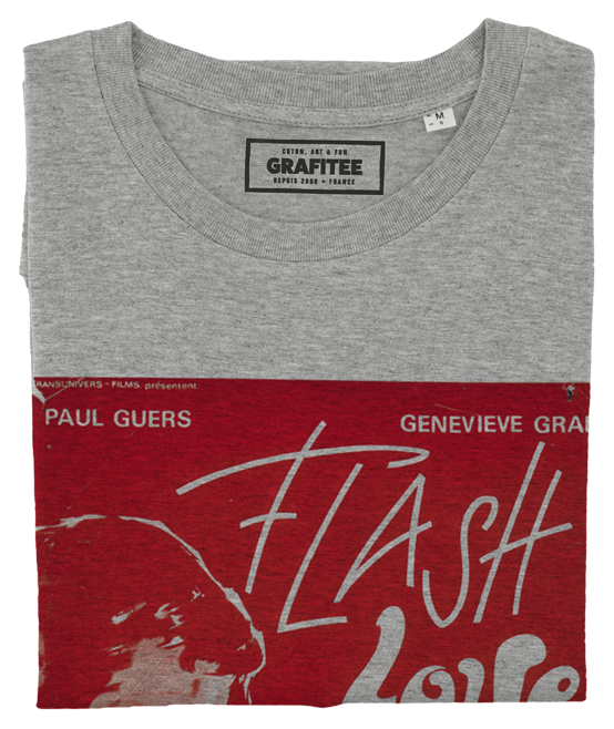 T-shirt Flash Love gris chiné plié