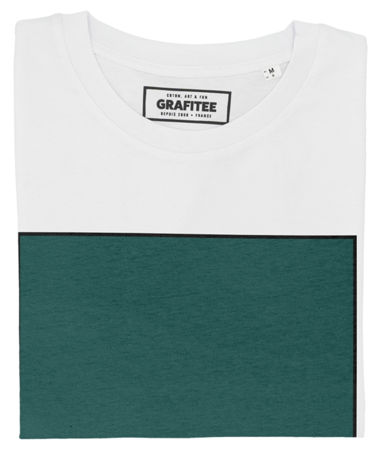 T-shirt Green Crack blanc plié
