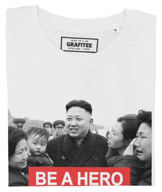 T-shirt Kim Jong Un blanc plié