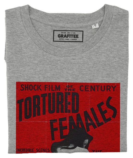 T-shirt Tortured Females gris chiné plié