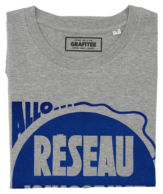 T-shirt Réseau Jouissance gris chiné plié