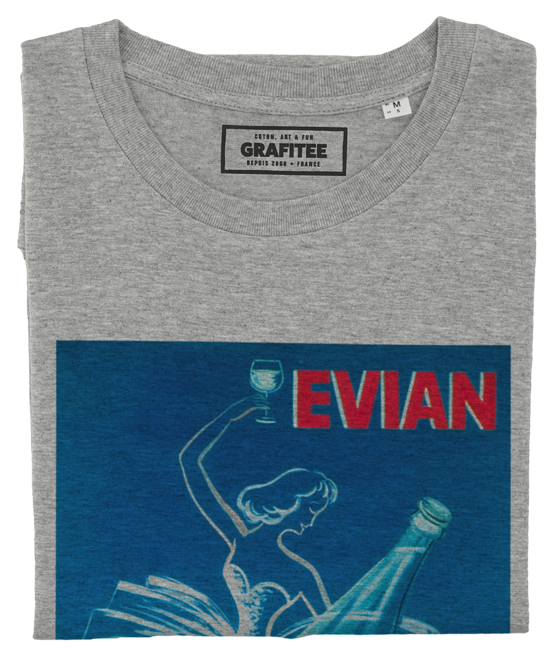 T-shirt Evian gris chiné plié