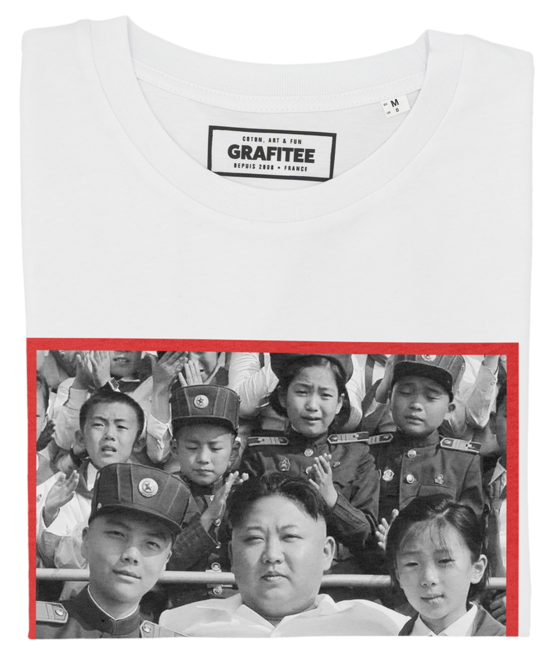 T-shirt Kim Jong-Un Anniversaire blanc plié
