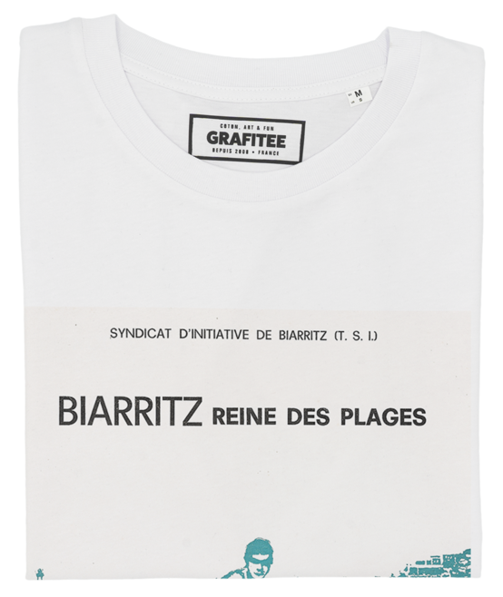 T-shirt Biarritz Reine Des Plages blanc plié