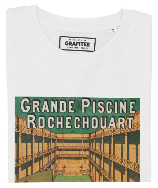 T-shirt Grande Piscine Rochechouart blanc plié