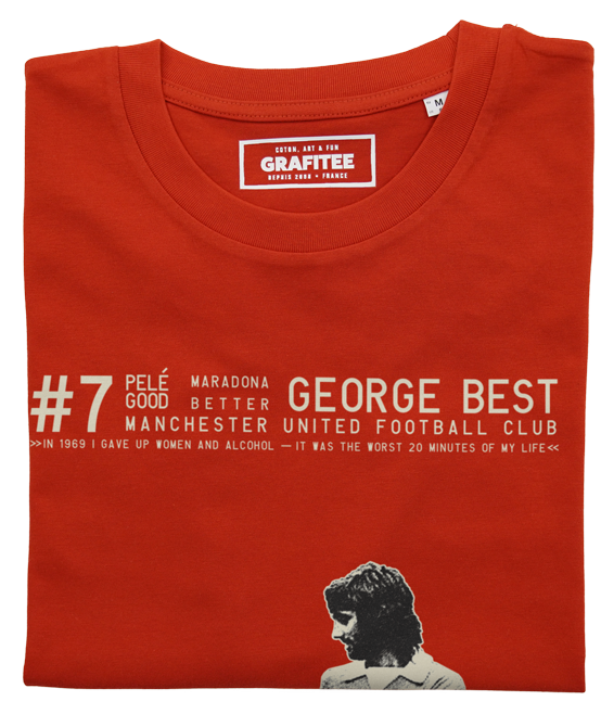 T-shirt George Best rouge plié