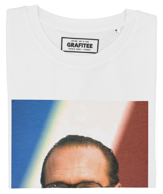 T-shirt Chirac Bleu Blanc Rouge blanc plié