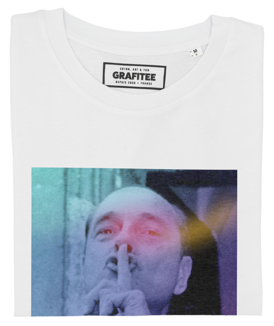 T-shirt Chirac Chut blanc plié