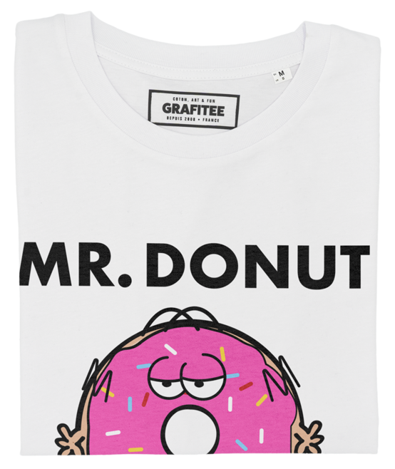 T-shirt Mister Donut blanc plié