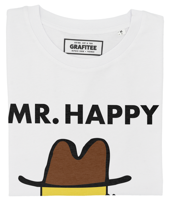T-shirt Mr. Happy blanc plié
