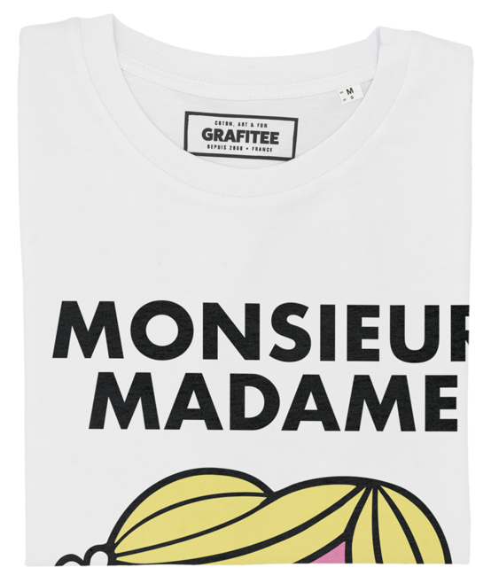T-shirt Madame Monsieur blanc plié