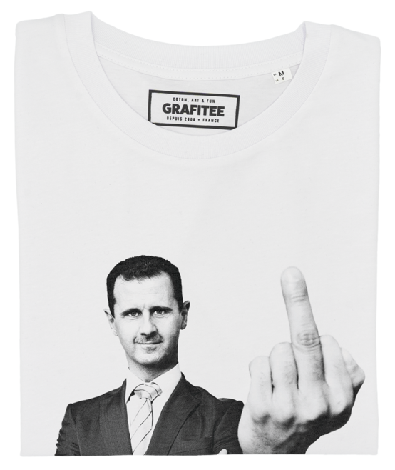 T-shirt Bachar al-Assad blanc plié