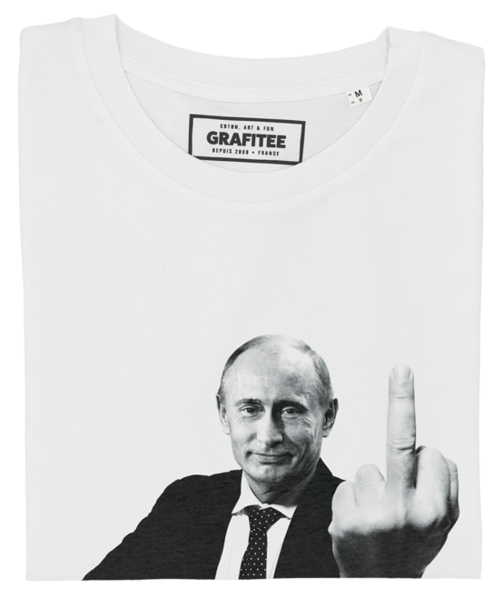 T-shirt Vladimir Poutine blanc plié