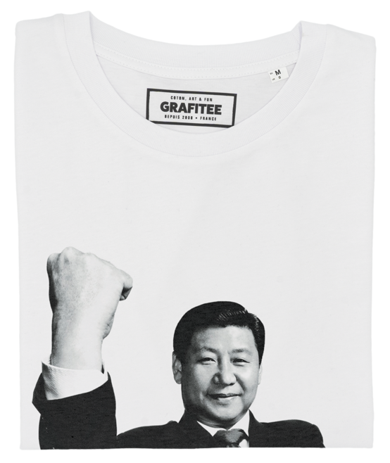 T-shirt Xi Jinping blanc plié