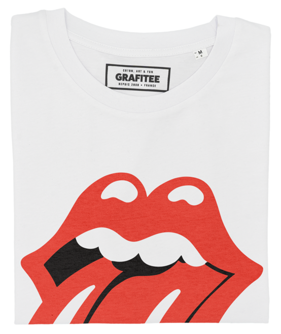 T-shirt Rolling Stones blanc plié