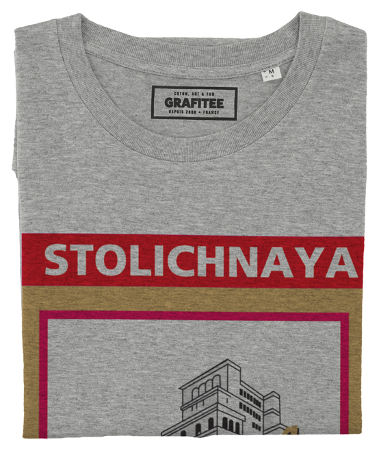T-shirt Stolichnaya Vodka gris chiné plié