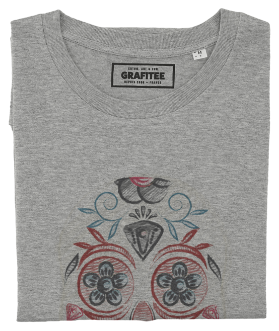 T-shirt Calavera gris chiné plié
