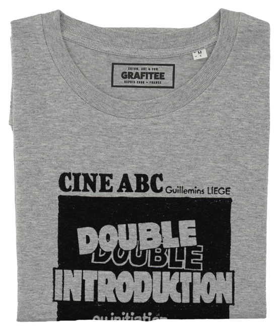 T-shirt Double Introduction gris chiné plié