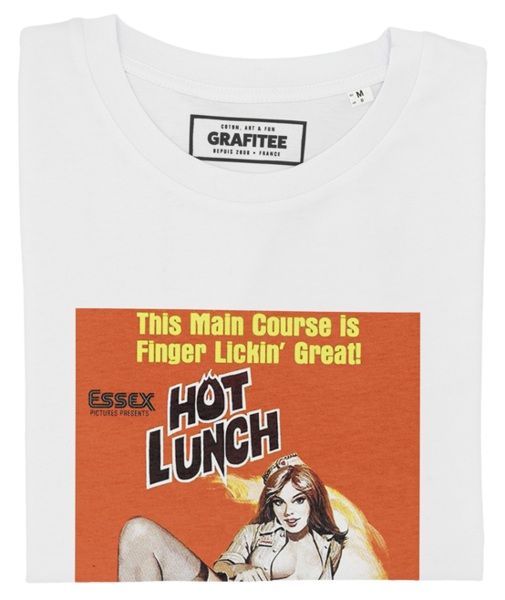 T-shirt Hot Lunch blanc plié