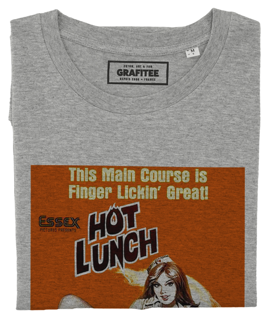 T-shirt Hot Lunch gris chiné plié