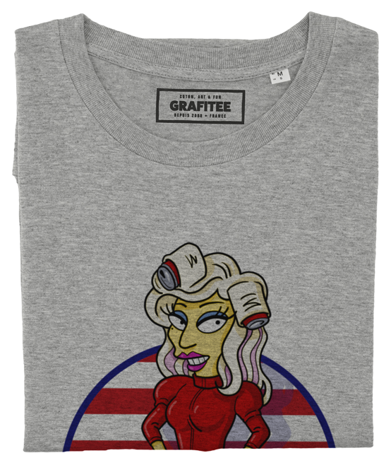 T-shirt Gaga Simpsonized gris chiné plié