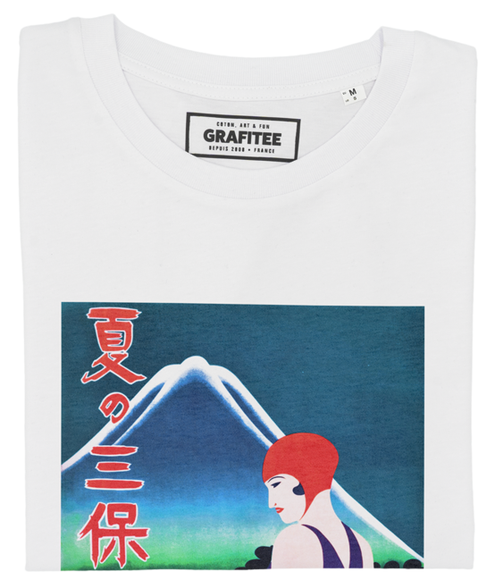 T-shirt Mont Fuji blanc plié