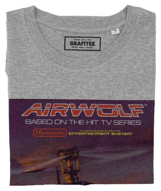 T-shirt Airwolf gris chiné plié