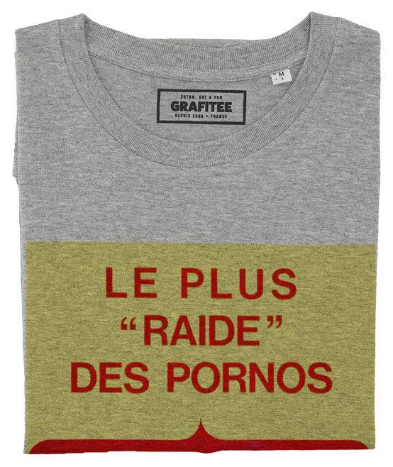 T-shirt Les Queutardes gris chiné plié