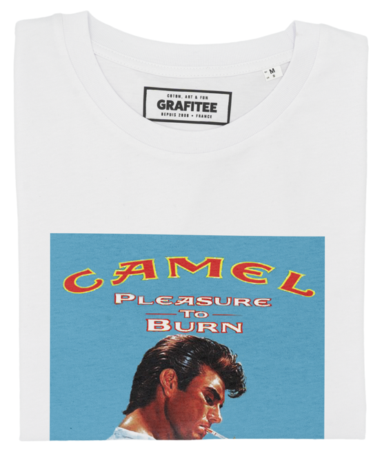 T-shirt Cigarettes Camel blanc plié