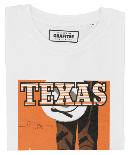 T-shirt Texas blanc plié