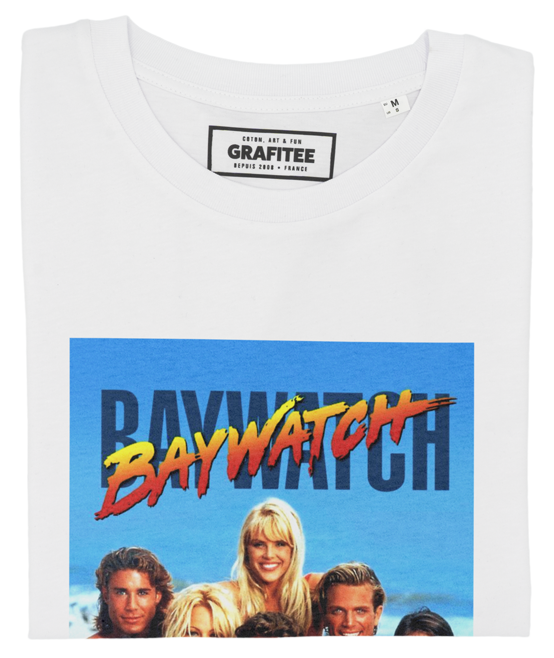 T-shirt Alerte à Malibu Baywatch blanc plié
