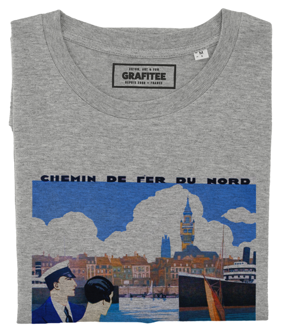 T-shirt Dunkerque gris chiné plié