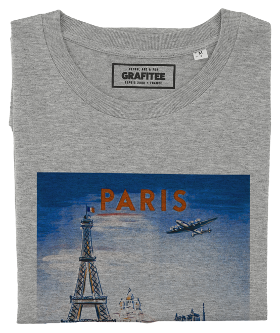 T-shirt Paris Air France gris chiné plié